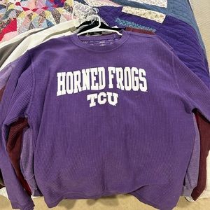 TCU ribbed sweatshirt size large!